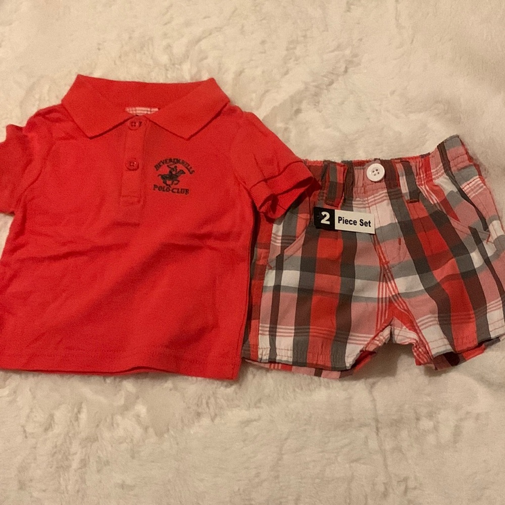 Little boys polo matching set (new)